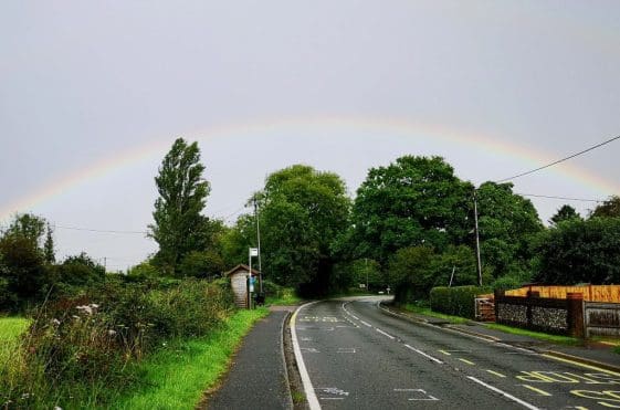 24 Conditions were just right for this rainbow on 6th August seen from the Winchester Road.