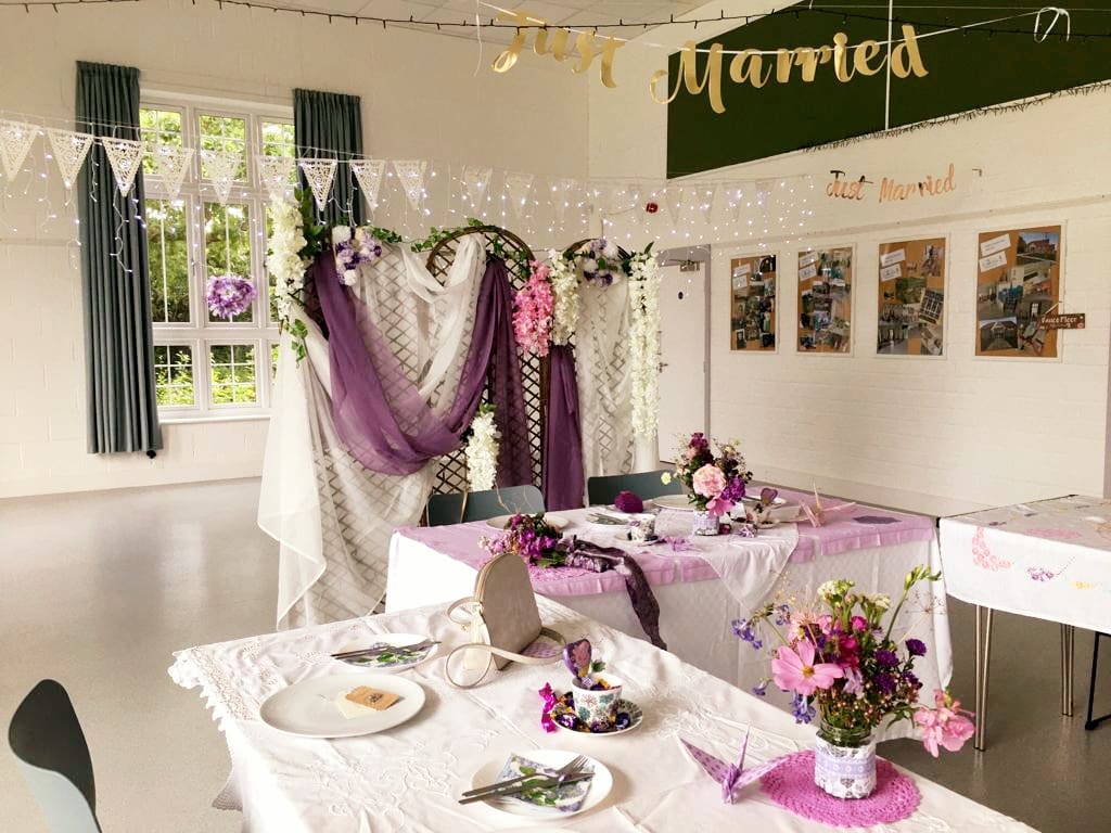 A relaxed and pretty afternoon tea for forty guests