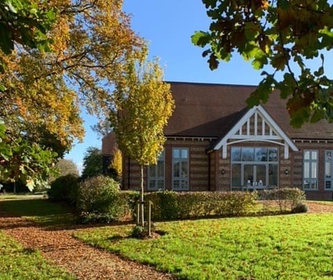 Stroud Village Hall in Autumn Cropped